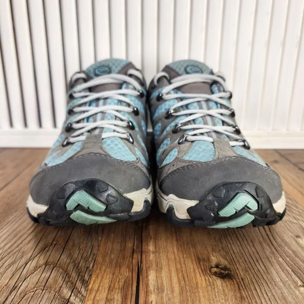 Oboz Luna Low Hiking Shoes Womens Sz 8.5 Blue Gray Outdoors Trail Trek Sneakers